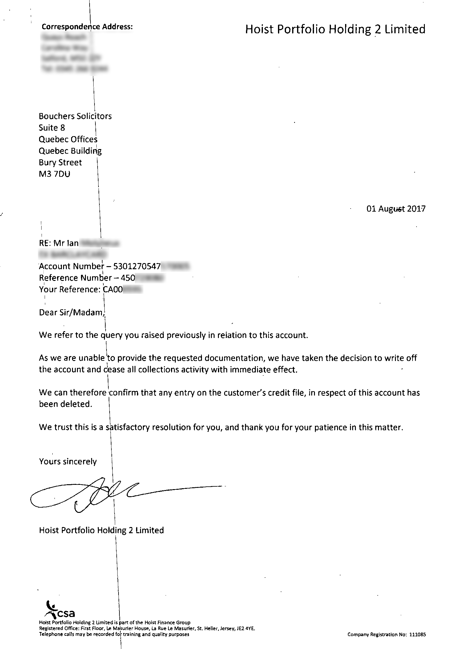 Debt Cancellation Proof - 